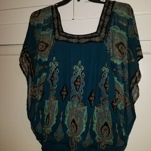 blue green INC blouse size L